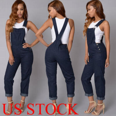 

US Women Fashion Denim Jeans BIB Pants Overalls Straps Jumpsuit Rompers Trousers