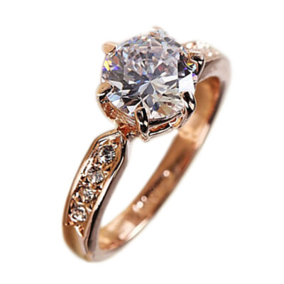 

Engagement Cubic Zircon Ring Gold Rhinestones Crystal Cubic Zircon Wedding Silver Accessory 1pcs Wedding Ring