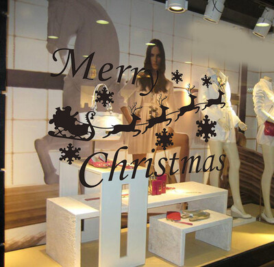 

Tailored Vinyl Removable 3D Wall Sticker Christmas Elk Decals For Christmas Wall Decal