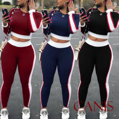 

2Pcs Womens Tracksuit Hoodies Sweatshirt Pants Sets Sport Wear Casual Suits New