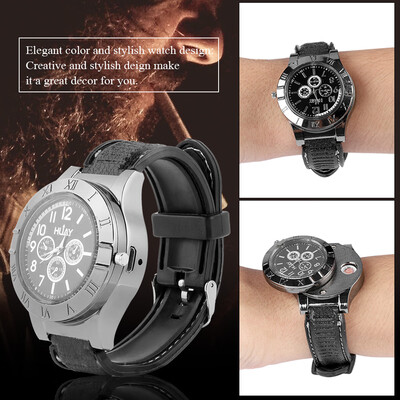 

Greensen Multifunctional Lighter USB Rechargeable Windproof Flamless Cigarette Lighter & Watch
