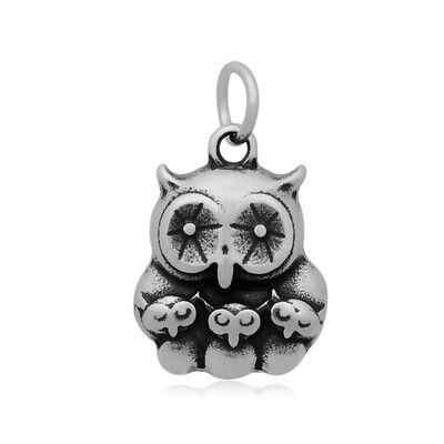 

Owl 316 Stainless Steel Pendants Antique Silver 21x16x45mm Hole 5mm