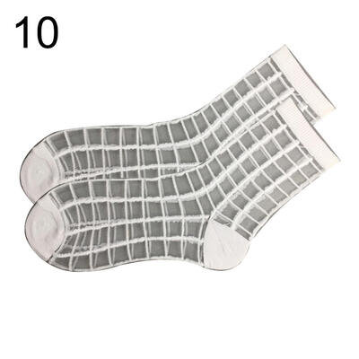 

Striped Heart Dots Bow Women Summer Ultra Thin Transparent Over Ankle Socks