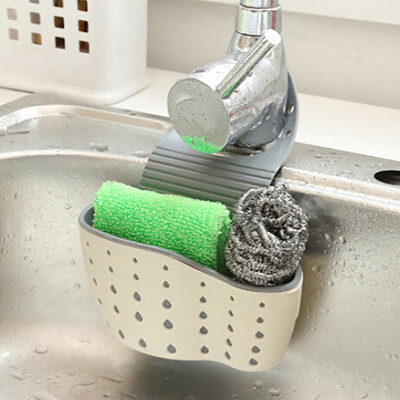 

Gobestart Useful Suction Cup Sink Shelf Soap Sponge Rack Kitchen Sucker Storage Tool