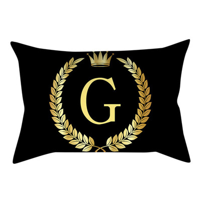 

〖Follure〗Pillow Cover Black&Gold Letter Pillowcase Sofa Cushion Cover Home Decor