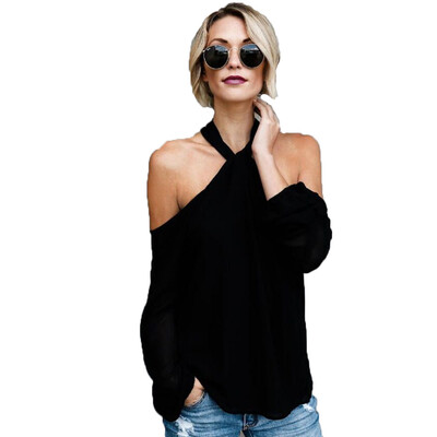 

Women\s Sexy Long Sleeve Chiffon Shirt