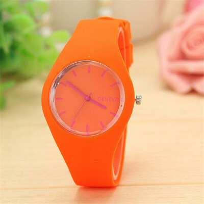 

Ultra-thin Geneva candy color silicone watch student jelly fashion tide casual silicone watch