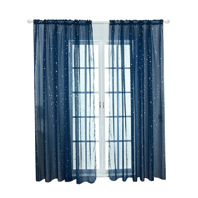 

Sheer Curtains Little Star Print Window Screen Curtains for Living Room Dining Room office Hotel 1 Panel 40"x106