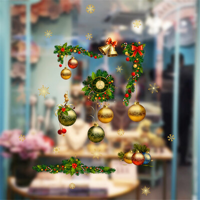 

Tailored Merry Christmas Window Wall Sticker Decals Snowflake Santa Claus Home Xmas Decor