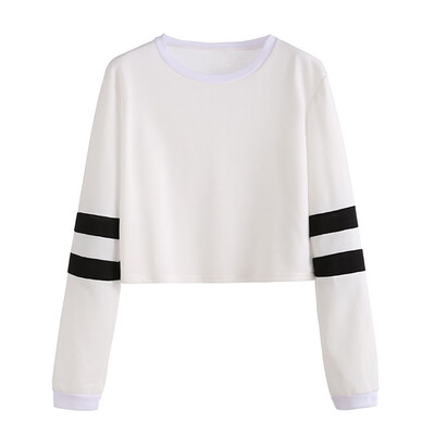 

2019 Fashion Women Sweatshirt Hot Sale Hoodies Solid Crop Hoodie Long Sleeve Pullover Autumn Jumper Coat Casual Sweatshirt Top