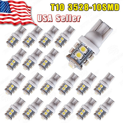 

20x White T10 168 194 192 10-SMD LED Dome License Plate Interior Light Bulbs