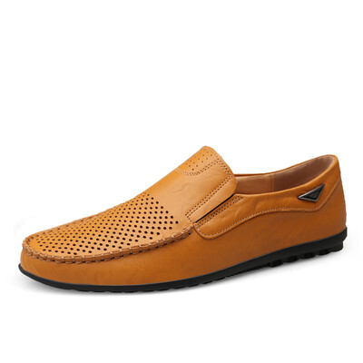 

New explosions casual shoes mens punching breathable peas shoes fashion comfortable mens shoes leather dry intimate small shoes