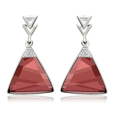 

1 Pair ROMAD 2019 Newest Design Style Fashion Triangle Zircon Earrings Women