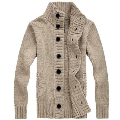 

Men Knitted Long Sleeve Buttons Outwear Tops Winter Warm Plus Size Coat Cardigan