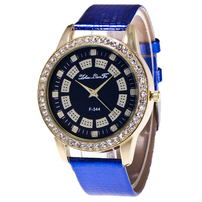 

〖Follure〗Womens New Diamond Quartz Watch Fashion Crocodile Strap