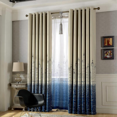 

Castle Printed Blackout Curtains Home Bedroom Windows Decor Drapes Curtain