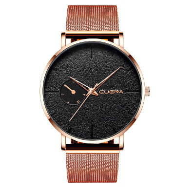 

CUENA Men Women Fashion Simple Sport Stainless Steel Mesh Band Watch Couples Casual Business Quartz Watch