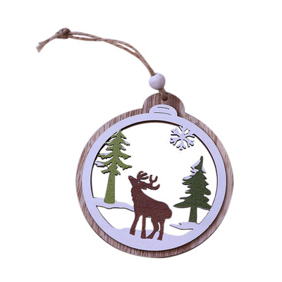 

Tailored 1PC New Christmas Tree Ornaments Hanging Xmas Tree Party Decor 3D Wooden Pendant