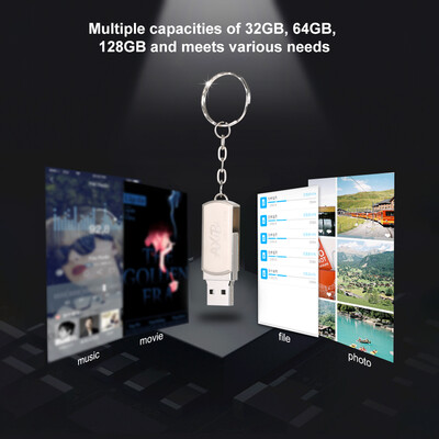 

USB Flash Drive USB30 Mini Portable U Disk 128GB Pendrives Car Pen Drive Silver for PC Laptop