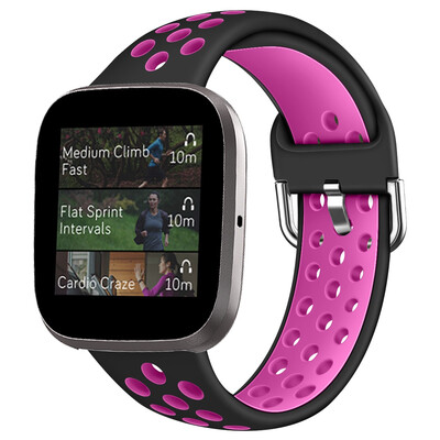 

ECSEM Bands for Fitbit VersaSoft Silicone Replacement Band for Fitbit Versa Air Hole Wristband Strap for Women Men