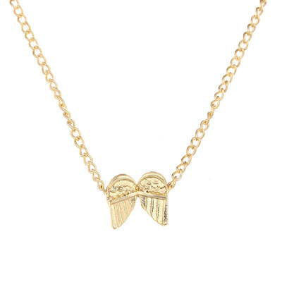 

Fashion Jewelry New Angel Feather Wings Alloy Clavicle Pendant Short Chocker Necklace Women Gift