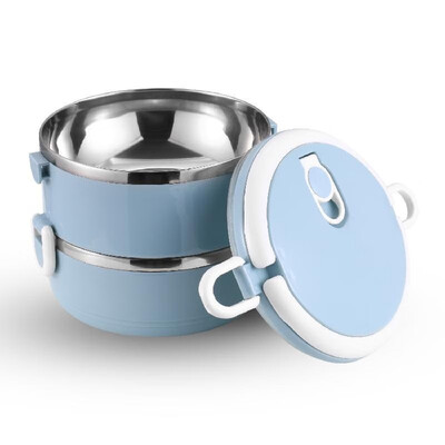 

0530 Portable Double Layer Stainless Steel Insulated Bento Lunch Box Leak Proof Lunch Box Stackable Lunch Box with Lid Two-Tier