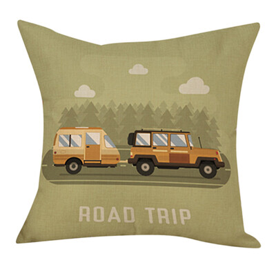 

Siaonvr 45x45cm Vintage Bus Car Style Linen Home Decor Sofa Throw Pillowcase