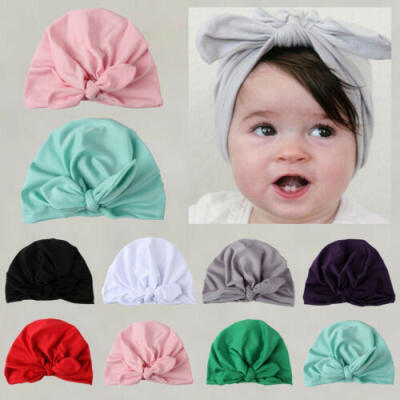 

Fashion Newborn Toddler Kids Baby Boy Girl Turban Cotton Beanie Hat Winter Cap