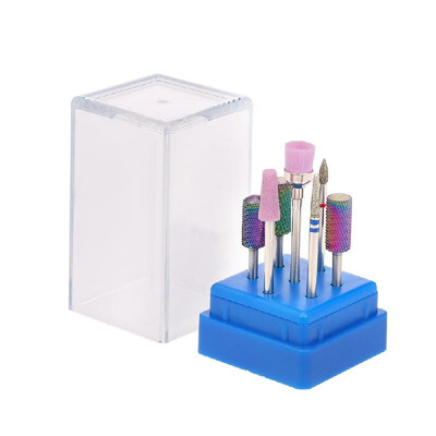 

Tungsten Carbide Diamond Nail Drill Bits Set 7Pcs Manicure Pedicure Nail Art Tool for Nail Polish