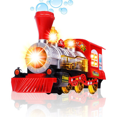 

Steam Train Blowing Bubble Machine Music Light Battery Operated Liquid Kids Toy