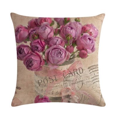 

17 Patterns Vintage Flower Cotton Linen Cushion Cover Throw Pillow Case Sofa Home Decor 45X45Cm