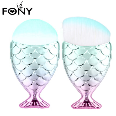 

Toponeto Fish Scale Makeup Brush Fishtail Bottom Brush Powder Blush Makeup Cosmetic Brush