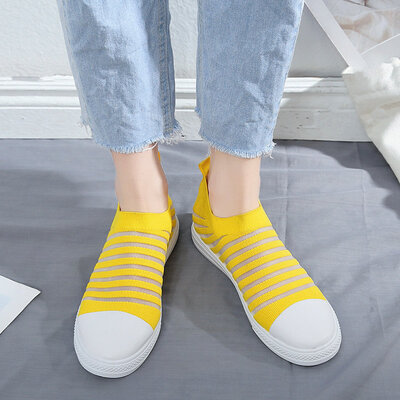 

Single shoe female summer Korean version of mesh breathable fly knit socks shoes a pedal lazy flat casual shoes