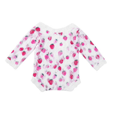 

Newborn Baby Photography Props Floral Lace Rompers Backless Girl Outfits