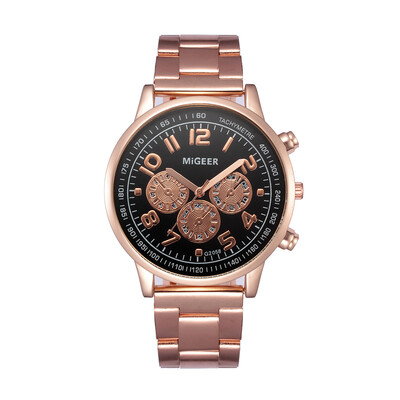 

Gobestart Fashion Man Crystal Stainless Steel Analog Quartz Wrist Watch