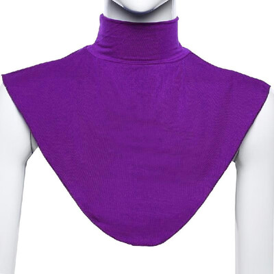 

New Fashion Muslim Scarf Fake Collar Solid Color Elastic Neck Casual Shawl