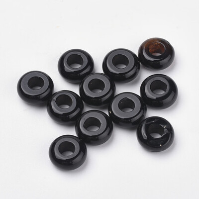 

Natural Black Agate Beads Dyed Rondelle 105x45mm Hole 4mm