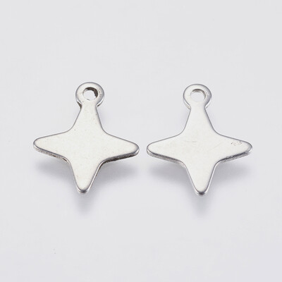 

304 Stainless Steel Charms Star Stainless Steel Color 135x11x06mm Hole 1mm