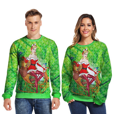 

Toponeto Couples New Autumn Winter Casual Long Sleeve Christmas Tops Blouse Sweatshirt