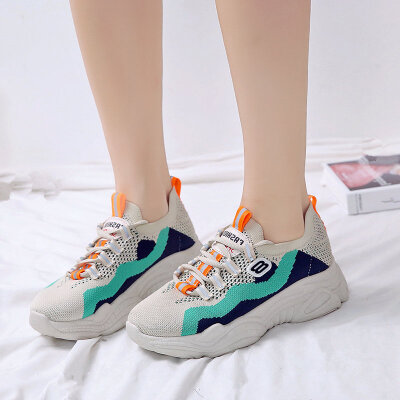 

Luminous fluorescent Torre shoes female summer ins white sneakers Joker summer mesh breathable tide