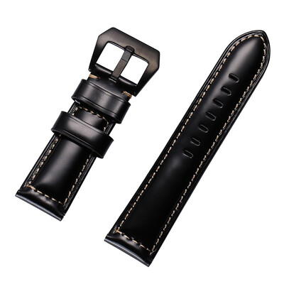 

〖Follure〗Smooth Leather Padded Replacement Watch Band Buckle Wrist Band Strap 22 MM