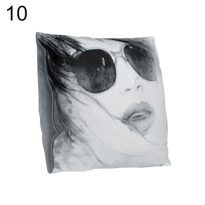 

Double-sided Print Beauty Head Portrait Pillow Case Cushion Cover Sofa Car Decor