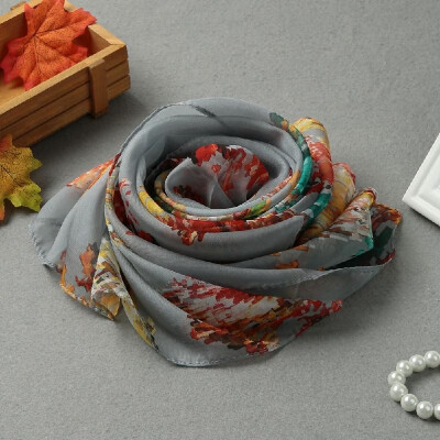 

New Fashion Women Chiffon Scarf Special Print Contrast Color Long Thin Shawl Pashmina