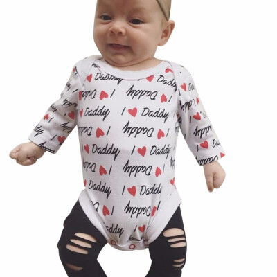 

Baby Girls Infant Letter Print Long Sleeve Clothes Jumpsuit Romper