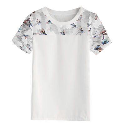 

Women Simple Short Sleeves T-Shirts Summer Novel O Neck Tops