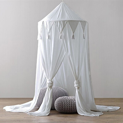 

Gobestart Kid Baby Bed Canopy Bedcover Mosquito Net Curtain Bedding Round Dome Tent Cotton