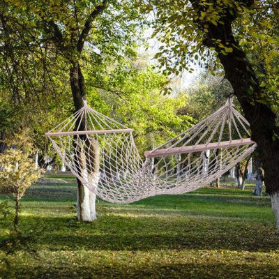 

Double Cotton Hammock with FREE Hanging Hardware White