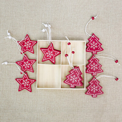 

Toponeto Xmas DIY Wooden Pendant Christmas Tree Festival Party Decoration Hang Ornament
