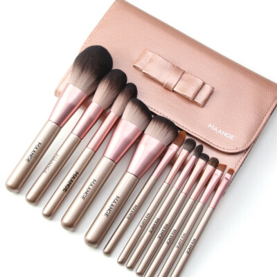 

7-12pcs Makeup Brush Premium Soft Handle Synthetic Fiber Bristles Powder Cosmetics Brush Kit for Ladies