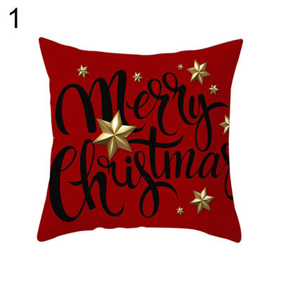 

Merry Christmas Elk Star Cushion Cover Pillow Case Home Office Sofa Chair Decor